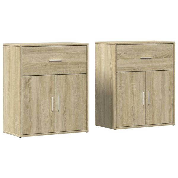 vidaXL Βοηθητικά Ντουλάπια 2 τεμ. Sonoma Δρυς 60x31x70 εκ. Επεξ. Ξύλο