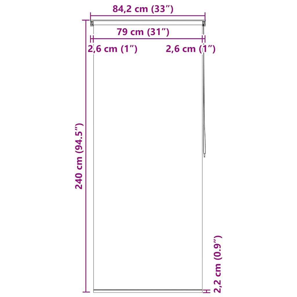 vidaXL Κουρτίνα Μπάνιου Ρολό Σχέδιο Πιτσιλιά 80 x 240 εκ.
