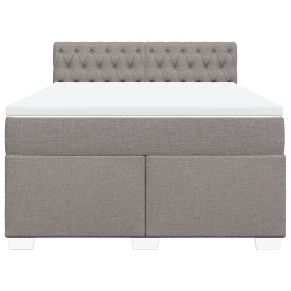 vidaXL &Kappa;&rho;&epsilon;&beta;ά&tau;&iota; Boxspring &mu;&epsilon; &Sigma;&tau;&rho;ώ&mu;&alpha; Taupe 160x200 &epsilon;&kappa;. &Upsilon;&phi;&alpha;&sigma;&mu;ά&tau;&iota;&nu;&omicron;