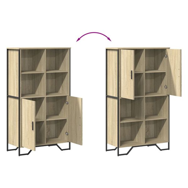 vidaXL Ντουλάπι Sonoma Δρυς 79,5x35,5x137,5 εκ. Επεξεργασμένο Ξύλο