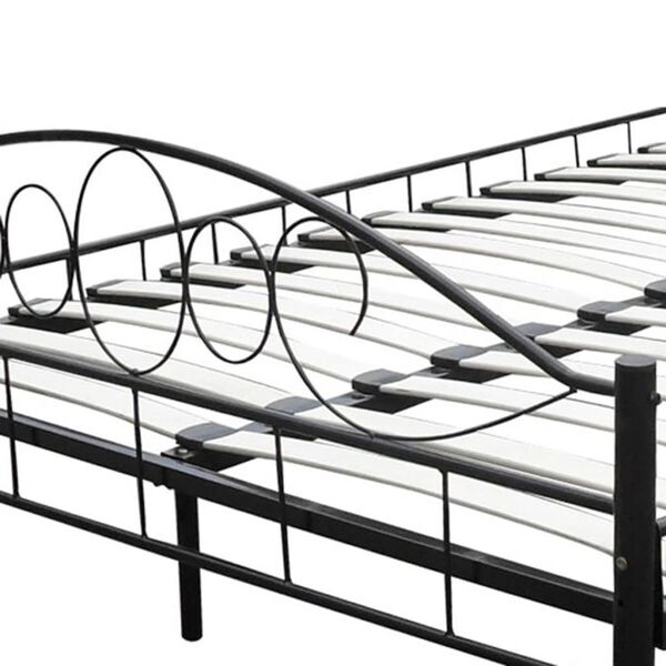 vidaXL Κρεβάτι Μαύρο 180 x 200 εκ. Μεταλλικό με Στρώμα