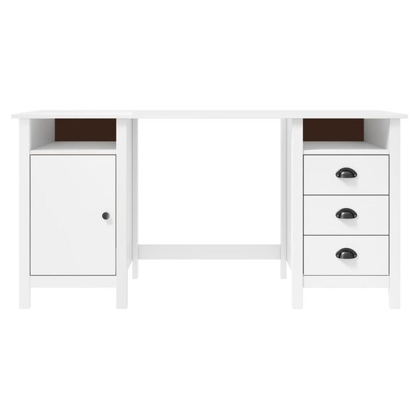 vidaXL Γραφείο Hill Λευκό 150x50x74 εκ. από Μασίφ Ξύλο Πεύκου