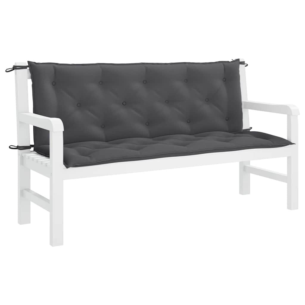vidaXL Μαξιλάρι Πάγκου Κήπου Ανθρακί 150x(50+50)x7 εκ. Ύφασμα Oxford