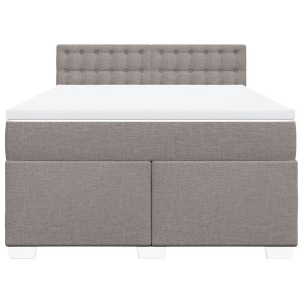 vidaXL &Kappa;&rho;&epsilon;&beta;ά&tau;&iota; Boxspring &mu;&epsilon; &Sigma;&tau;&rho;ώ&mu;&alpha; Taupe 160x200 &epsilon;&kappa;. &Upsilon;&phi;&alpha;&sigma;&mu;ά&tau;&iota;&nu;&omicron;