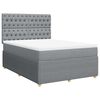 vidaXL Κρεβάτι Boxspring με Στρώμα Ανοιχτό Γκρι 140x190 εκ. Υφασμάτινο