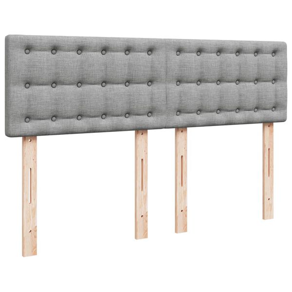vidaXL Κρεβάτι Boxspring με Στρώμα Ανοιχτό Γκρι 140x190 εκ. Υφασμάτινο