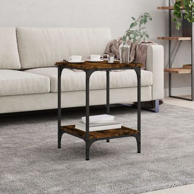 vidaXL Τραπεζάκι Σαλονιού Καπνιστή Δρυς 40 x 40 x 45 εκ. Επεξ. Ξύλο