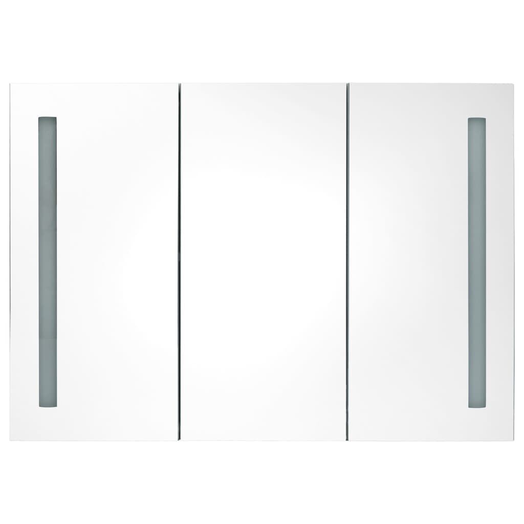 vidaXL Καθρέφτης Μπάνιου με Ντουλάπι & LED Γκρι 89 x 14 x 62 εκ.