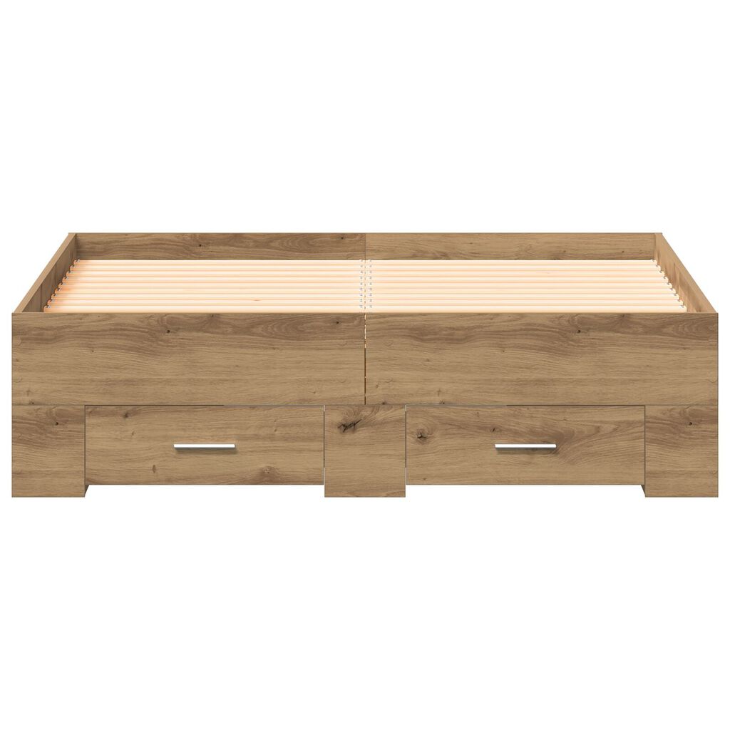 vidaXL Κρεβάτι με Συρτάρια από Δρυς 120x200 cm Επεξεργασμένο Ξύλο
