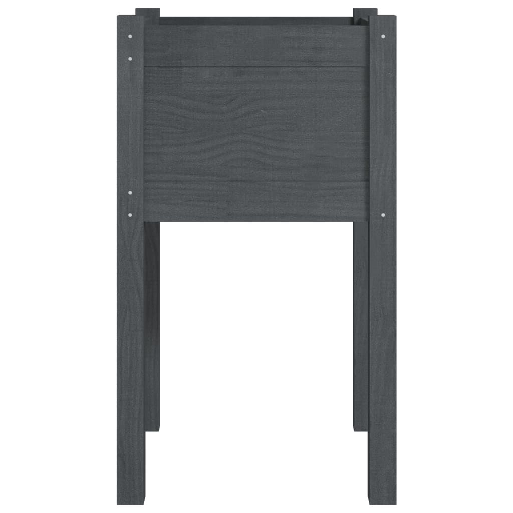 vidaXL Ζαρντινιέρες 2 τεμ. Γκρι 40 x 40 x 70 εκ. Μασίφ Ξύλο Πεύκου
