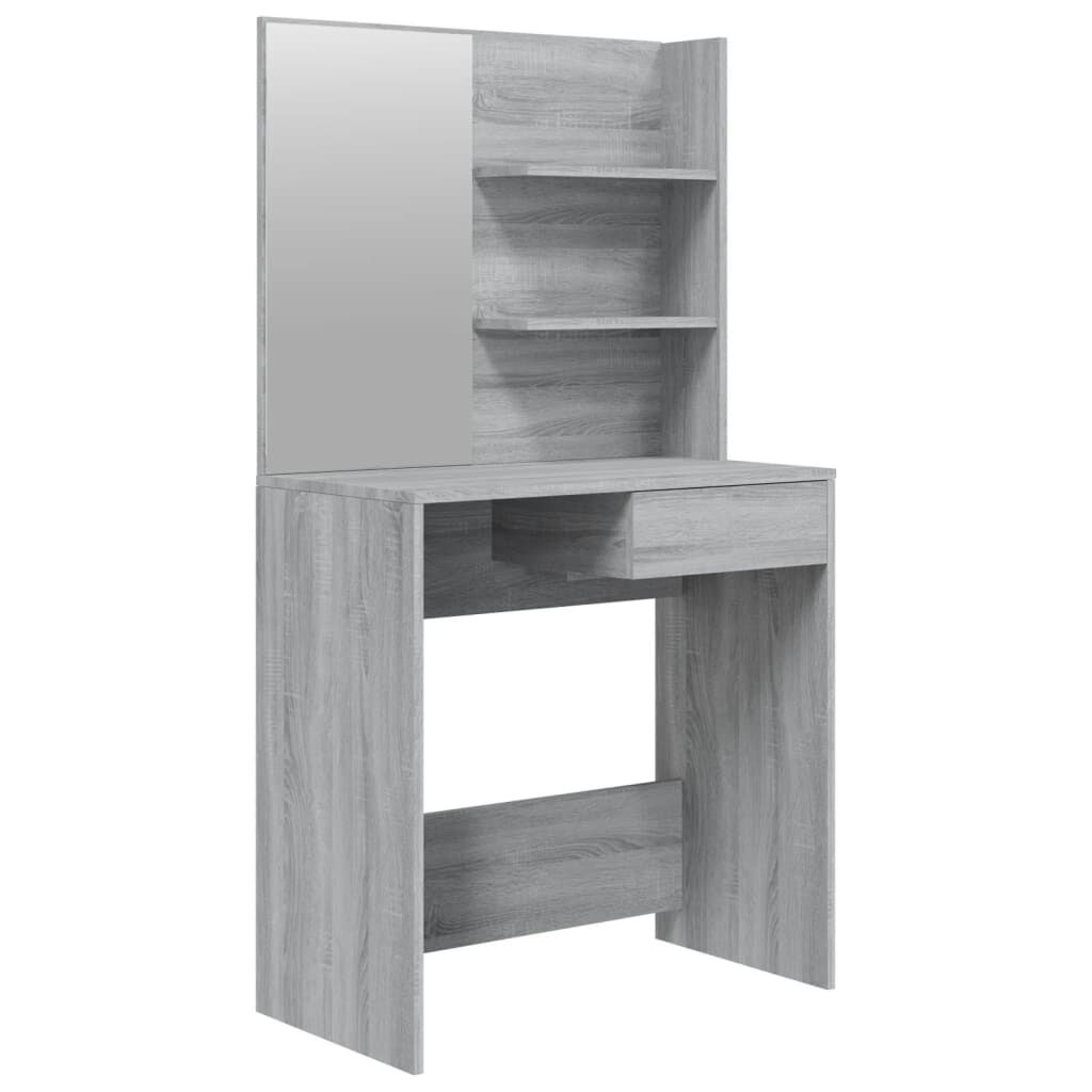 vidaXL Μπουντουάρ με Καθρέφτη Γκρι Sonoma 74,5x40x141 εκ.