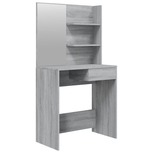 vidaXL Μπουντουάρ με Καθρέφτη Γκρι Sonoma 74,5x40x141 εκ.