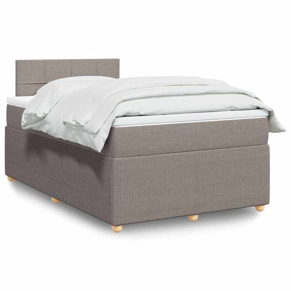 vidaXL &Kappa;&rho;&epsilon;&beta;ά&tau;&iota; Boxspring &mu;&epsilon; &Sigma;&tau;&rho;ώ&mu;&alpha; Taupe 120x190 &epsilon;&kappa;. &Upsilon;&phi;&alpha;&sigma;&mu;ά&tau;&iota;&nu;&omicron;