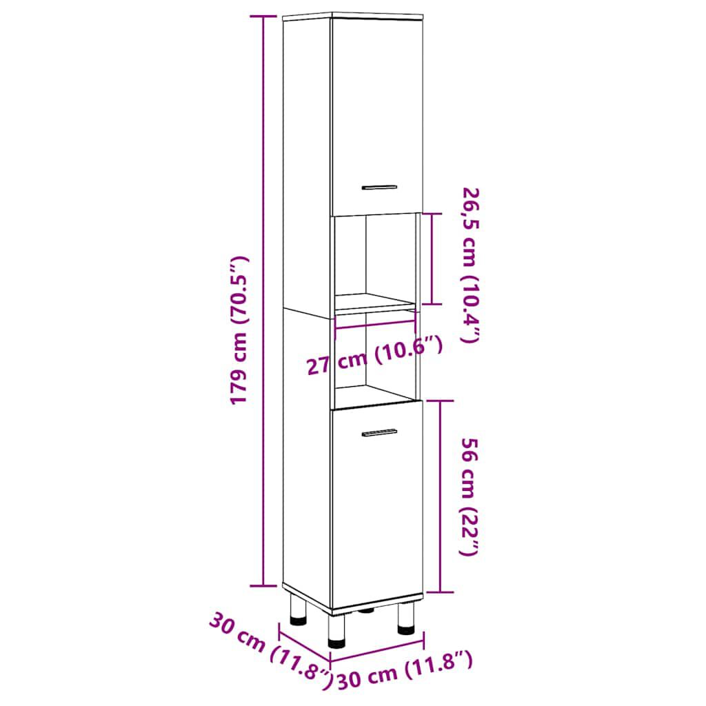 vidaXL Καροτσάκι κουζίνας BODO Λευκό και καφέ 72x45x80 cm