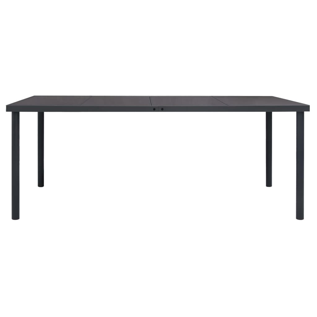 vidaXL Τραπεζαρία Εξωτερικού Χώρου Ανθρακί 190 x 90 x 74 εκ. Ατσάλινη