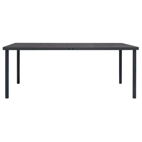 vidaXL Τραπεζαρία Εξωτερικού Χώρου Ανθρακί 190 x 90 x 74 εκ. Ατσάλινη
