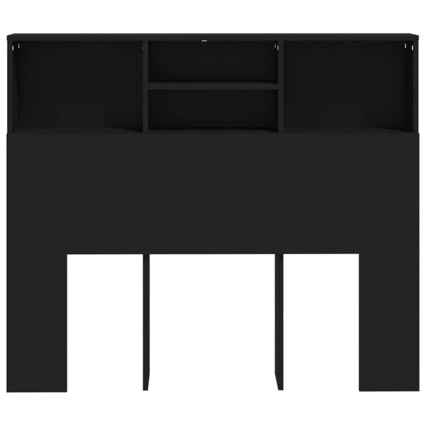 vidaXL Κεφαλάρι Με Αποθηκευτικό Χώρο Μαύρο 120 x 19 x 103,5 εκ.
