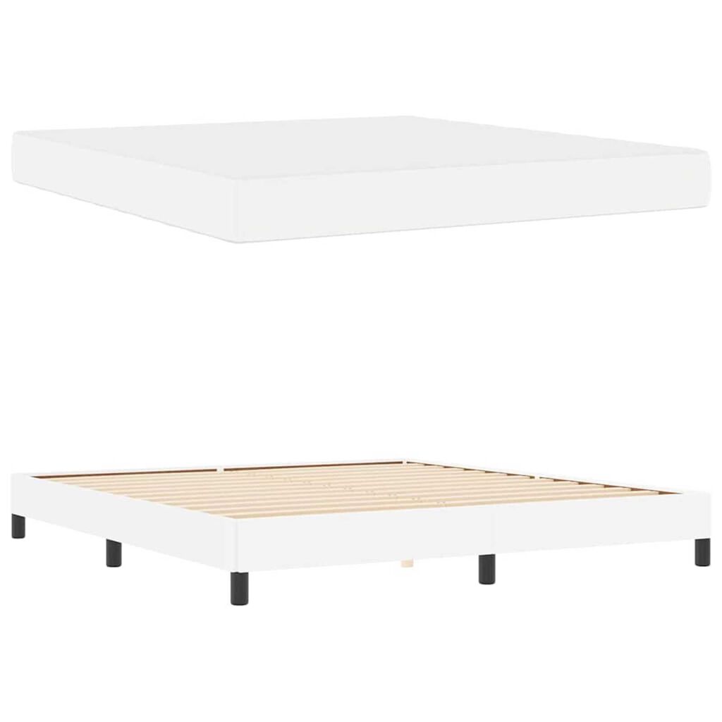 vidaXL Κρεβάτι Άλλο Καθαρό Λευκό 180 x 200 cm Τεχνητό δέρμα