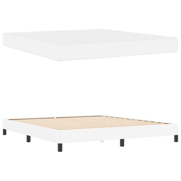 vidaXL Κρεβάτι Άλλο Καθαρό Λευκό 180 x 200 cm Τεχνητό δέρμα