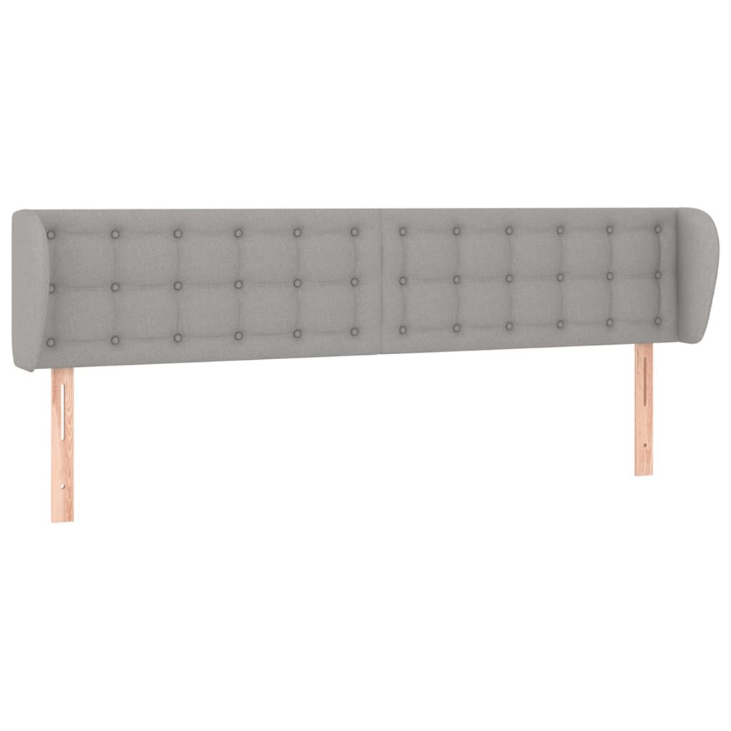 vidaXL Κεφαλάρι με Πτερύγια Ανοιχτό Γκρι 203x23x78/88 εκ. Υφασμάτινο