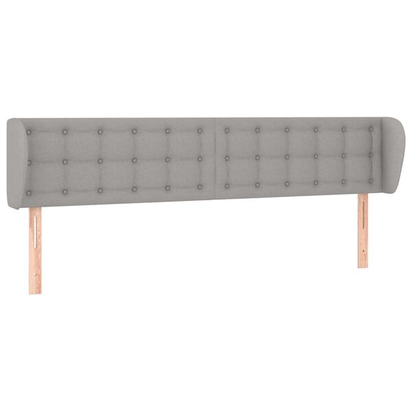 vidaXL Κεφαλάρι με Πτερύγια Ανοιχτό Γκρι 203x23x78/88 εκ. Υφασμάτινο