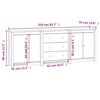 vidaXL Ντουλάπι Λευκό 210 x 35 x 80 εκ. από Μασίφ Ξύλο Πεύκου