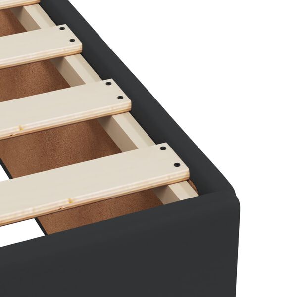 vidaXL Κρεβάτι Boxspring με Στρώμα Μαύρο 90x190εκ. από Συνθετικό Δέρμα