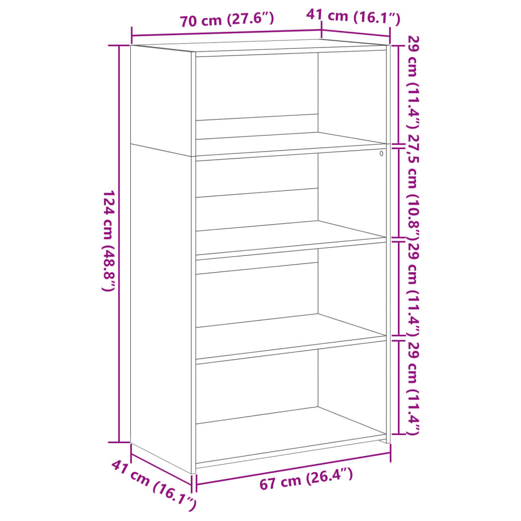vidaXL Ντουλάπα Καπνιστή Δρυός 70x41x124 εκ. από Επεξεργασμένο Ξύλο