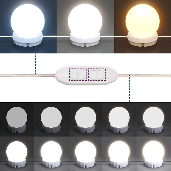 vidaXL Μπουντουάρ με LED Φώτα τεχνίτης Δρυς 96x40x142 εκ.