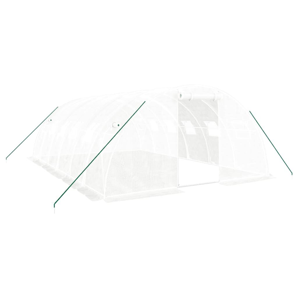 vidaXL Θερμοκήπιο Λευκό 24 μ² 6 x 4 x 2 μ. με Ατσάλινο Πλαίσιο