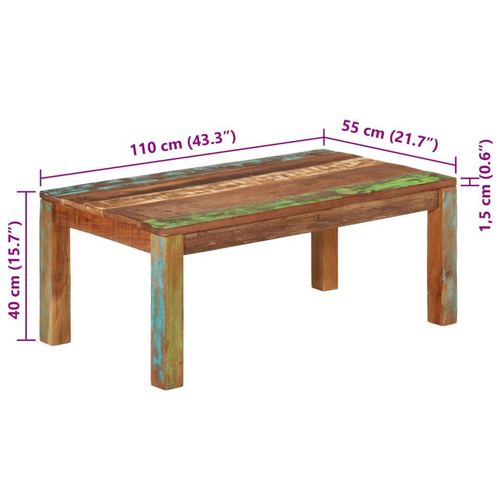 vidaXL Τραπεζάκι Σαλονιού 110x55x40 εκ. Μασίφ Ανακυκλωμένο Ξύλο