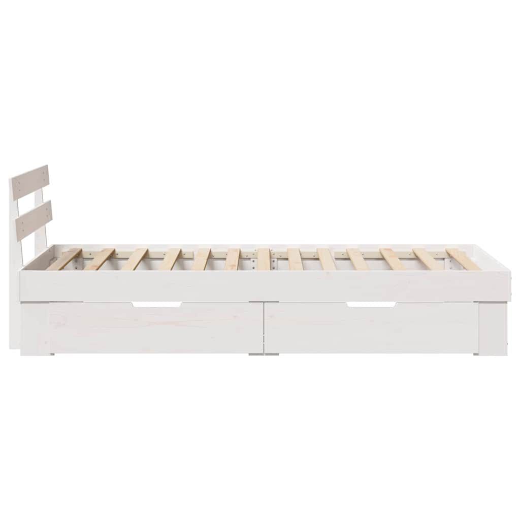 vidaXL Σκελετός Κρεβατιού Λευκό 90 x 200 cm Μασίφ ξύλο πεύκου
