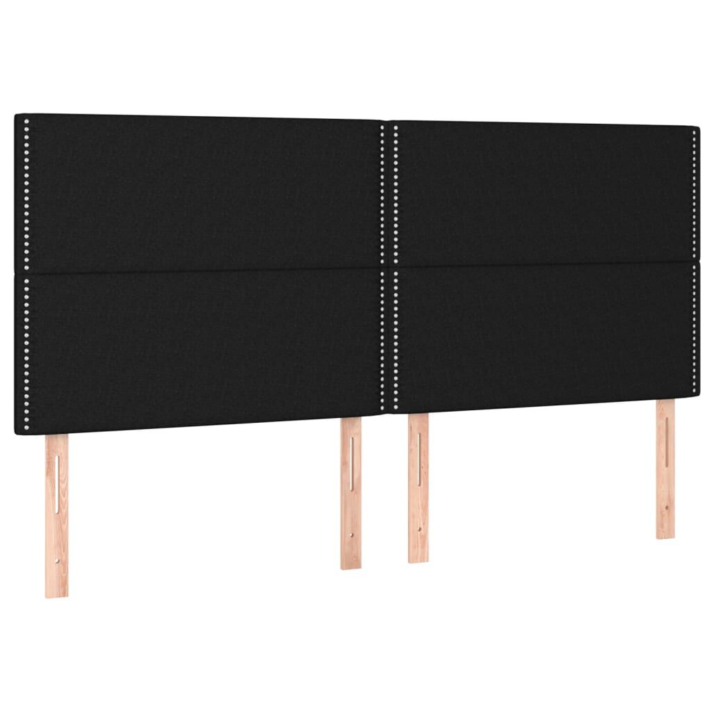vidaXL Κρεβάτι Boxspring με Στρώμα Μαύρο 200x200 εκ. Υφασμάτινο
