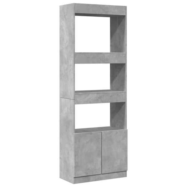 vidaXL Ντουλάπι Γκρι Σκυρ. 63x33x180 εκ. από Επεξεργασμένο Ξύλο