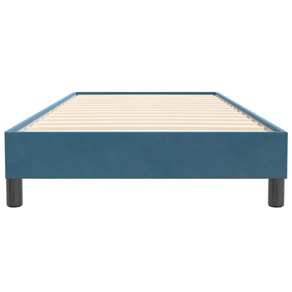vidaXL Κρεβάτι Boxspring χωρίς Στρώμα Σκούρο Μπλε 80x220 εκ. Βελούδινο