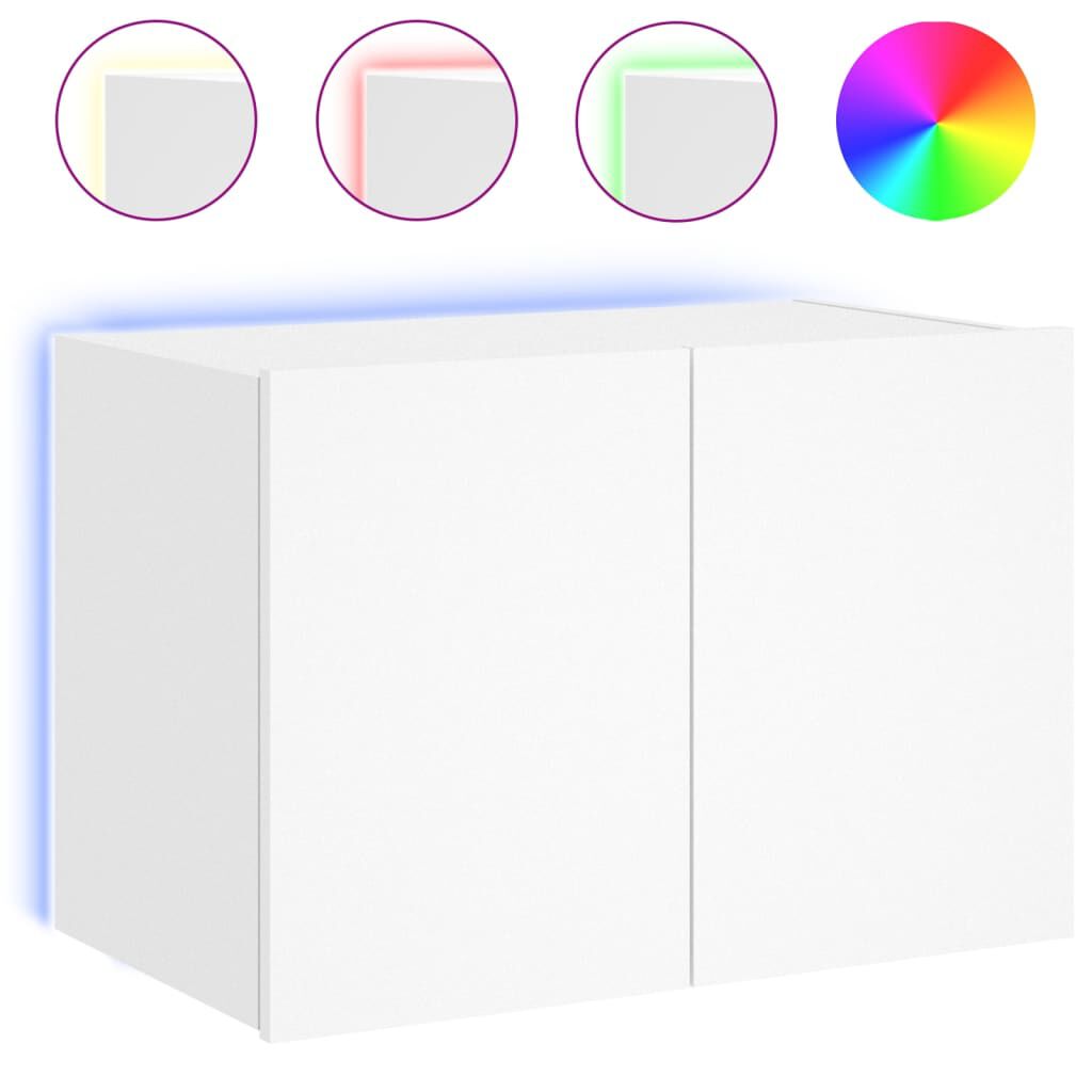 vidaXL Έπιπλο Τοίχου Τηλεόρασης με LED Λευκό 60x35x41 εκ.
