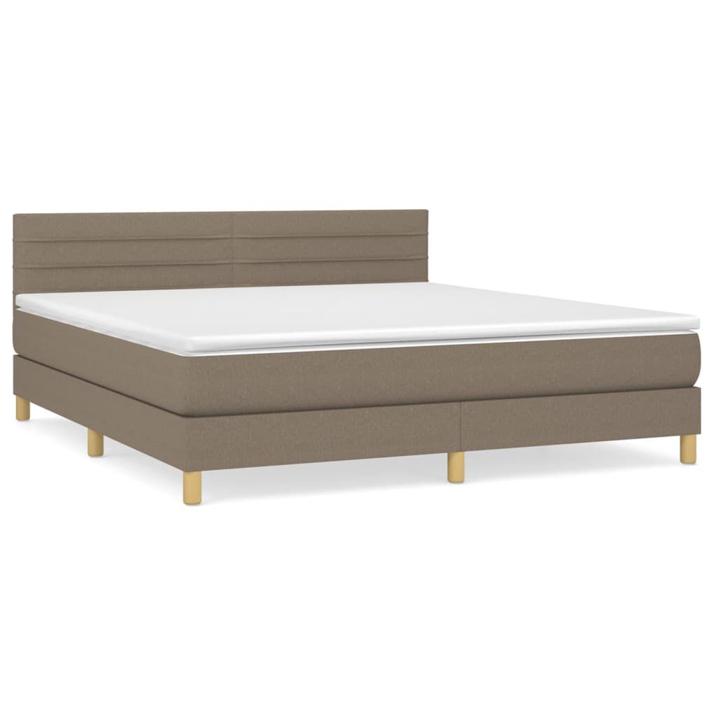 vidaXL Κρεβάτι Boxspring με Στρώμα Taupe 160x200 εκ. Υφασμάτινο