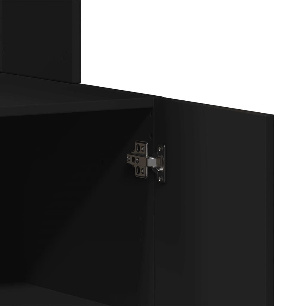 vidaXL Στήλη Κουζίνας Μαύρη 95x50x180 εκ. από Επεξεργασμένο Ξύλο