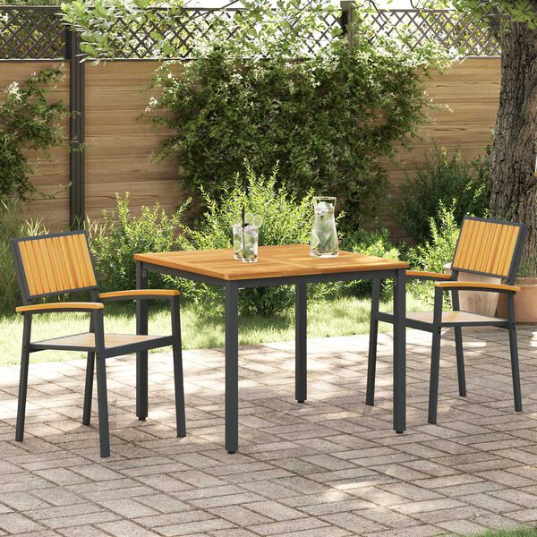 vidaXL Καρέκλα Κήπου 2 pcs Καφέ 56 x 57 x 87εκ. Μασίφ ξύλο ακακίας