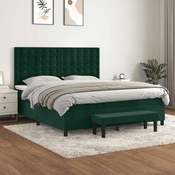 vidaXL &Kappa;&rho;&epsilon;&beta;ά&tau;&iota; Boxspring &mu;&epsilon; &Sigma;&tau;&rho;ώ&mu;&alpha; &Sigma;&kappa;&omicron;ύ&rho;&omicron; &Pi;&rho;ά&sigma;&iota;&nu;&omicron; 160x200&epsilon;&kappa;. &Beta;&epsilon;&lambda;&omicron;ύ&delta;&iota;&nu;&omicron;