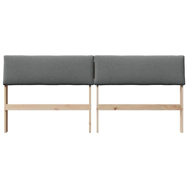 vidaXL Ταπετσαρισμένο κεφαλάρι Σκούρο Γκρι 180 cm Στερεά ξυλεία πεύκου