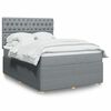 vidaXL Κρεβάτι Boxspring με Στρώμα Ανοιχτό Γκρι 140x190 εκ. Υφασμάτινο