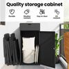vidaXL Ντουλάπι Αποθήκευσης Κήπου Μαύρο 55x55x111 εκ. από Συνθ. Ρατάν