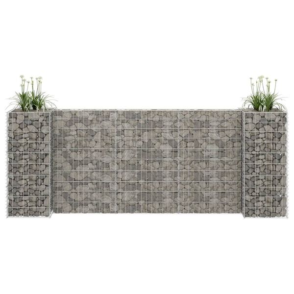 vidaXL Συρματοκιβώτιο Γλάστρα Σχήμα «Η» 260x40x100 εκ. Ατσάλινο Σύρμα