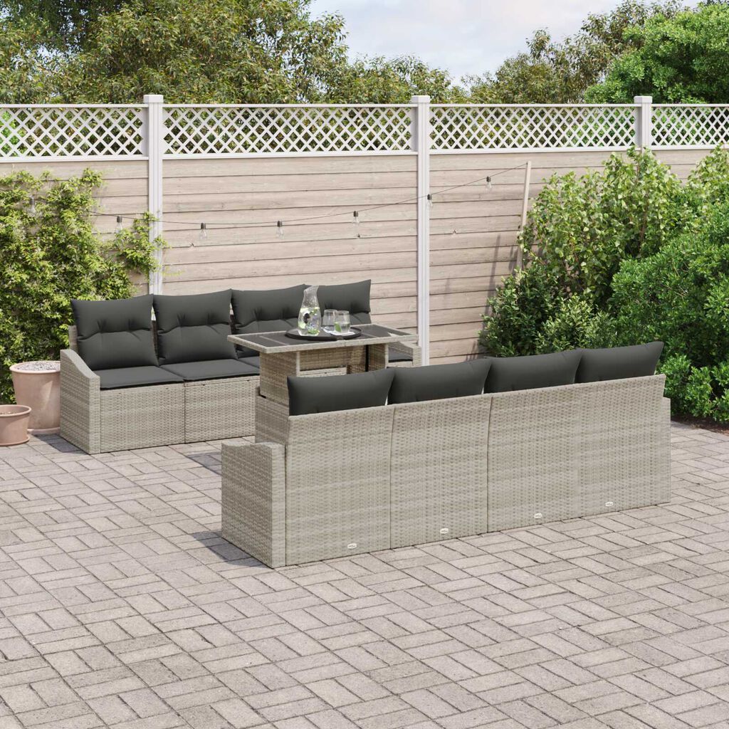 vidaXL Σετ Καναπέ Κήπου 7 pcs Ανοιχτό γκρι 100 x 55 x 73 εκ
