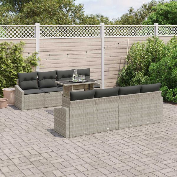 vidaXL Σετ Καναπέ Κήπου 7 pcs Ανοιχτό γκρι 100 x 55 x 73 εκ
