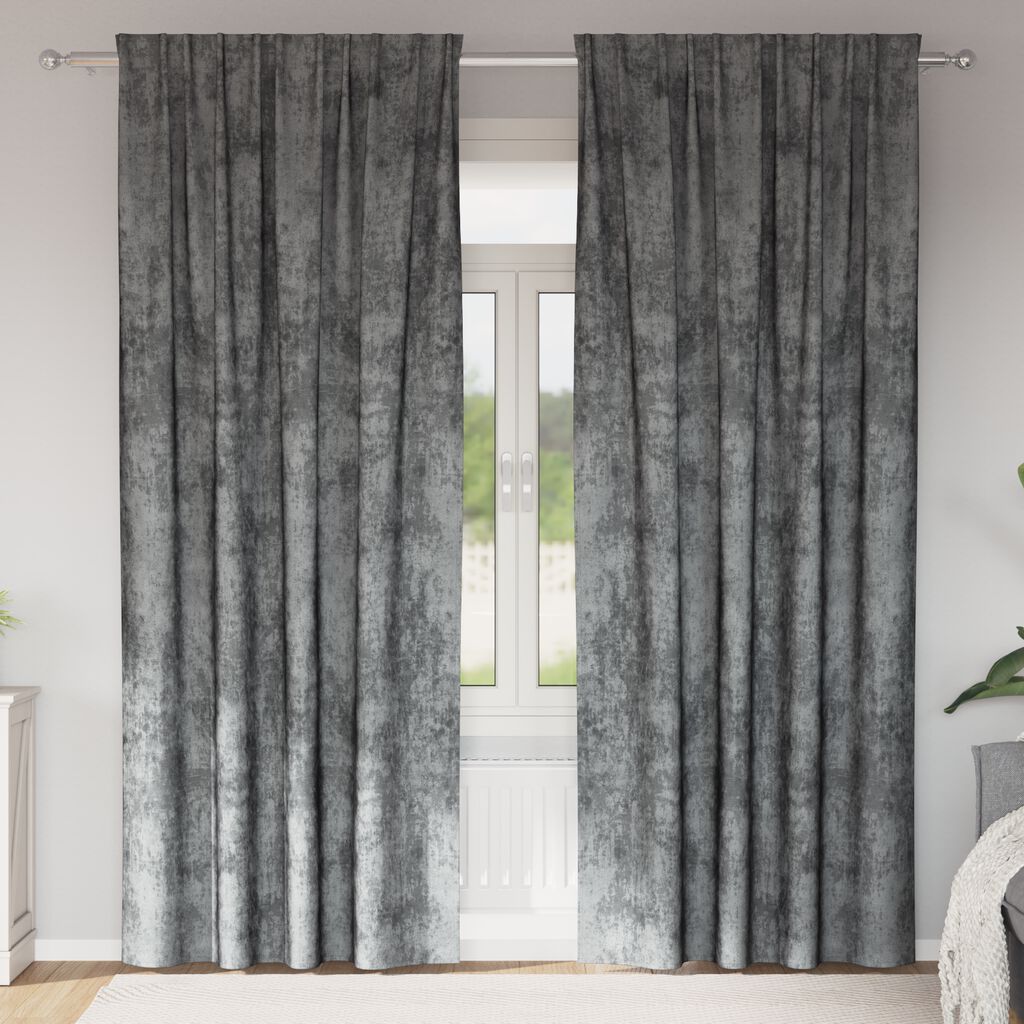 vidaXL κουρτίνες 2 τεμ με τσέπες ράβδου Γκρι 225x140 εκ