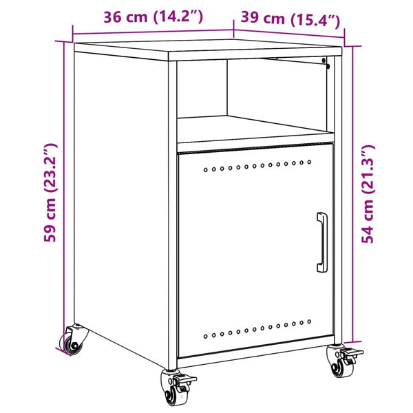 vidaXL Κομοδίνα 2 τεμ. Μουσταρδί 36x39x59 εκ. από Χάλυβα