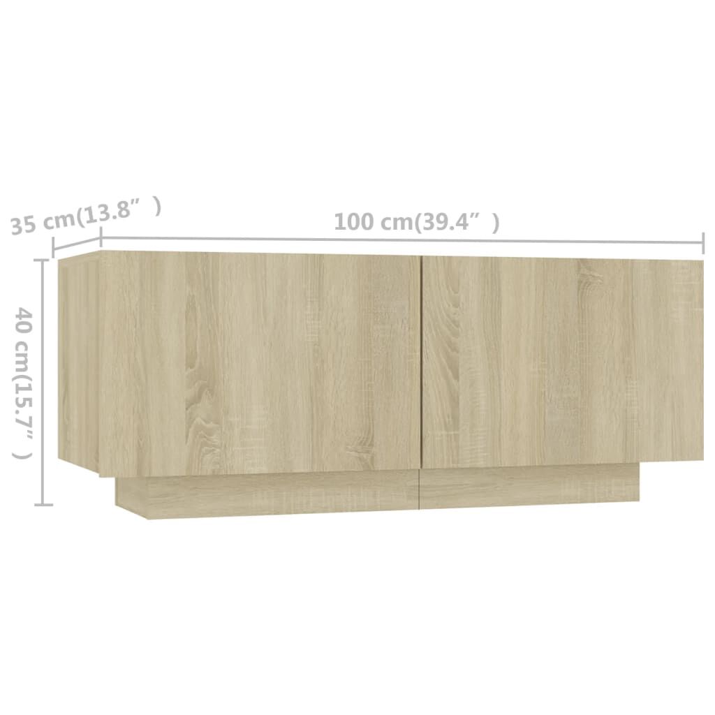 vidaXL Έπιπλο Τηλεόρασης με LED Sonoma Δρυς 260 x 35 x 40 εκ.