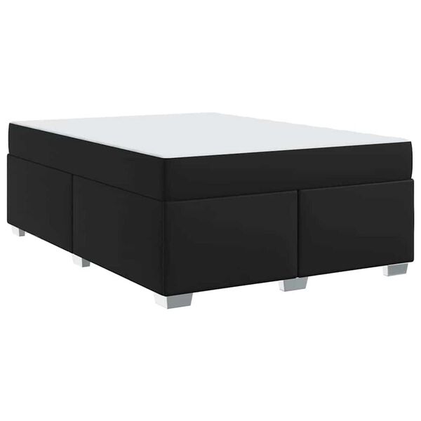 vidaXL Σκελετός Κρεβατιού Μαύρο 160 x 200 cm Τεχνητό δέρμα